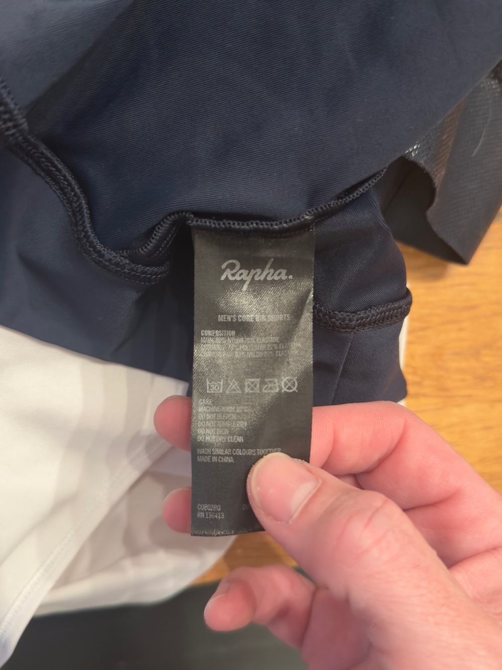 Rapha Navy Blue Cycling Bib Shorts with White Straps - Picture 3 of 8